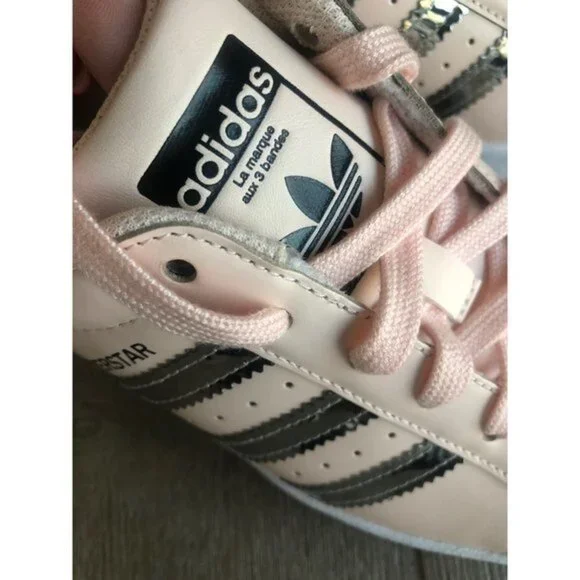 ADIDAS WMNS SUPERSTAR PINK TINT SILVER METALLIC Shoes size 6